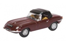 Oxford Diecast 76ETYP012 Jaguar E Type Soft Top Imperial Maroon