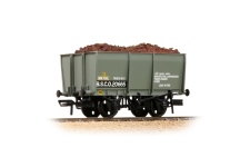 bachmann-37-400b-16-ton-steel-slope-sided-mineral-wagon-bsc-grey-with-load-oo-gauge