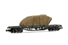 Graham Farish 373-928 30 Ton Bogie Bolster WD WW1 Khaki with Sheeted Tank Load