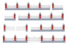 Kibri 38630 Wood Paling Fence OO / HO Scale Plastic Kit