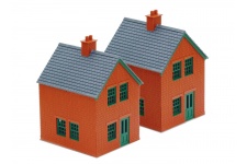 Peco LK-14 Station Brick Effect Houses Kit 00 Gauge Plastic Kit