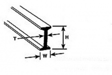 Plastruct PLS90516 BFS-8P Beam 6.4mm By 3.2mm By 600mm