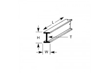 Plastruct PLS90517 BFS-10P I Beam 7.9mm By 4.0mm By 600mm