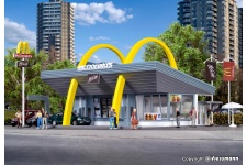 Vollmer 43634 McDonald's Fast Food Restaurant With McDrive HO/OO Scale Plastic Kit