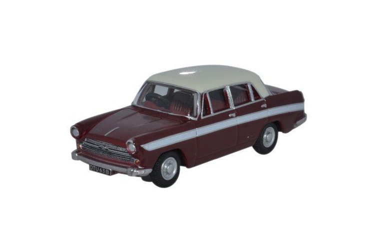 Oxford Diecast 76ACF003 Austin Cambridge A60 Farina Maroon B - Snowberry White