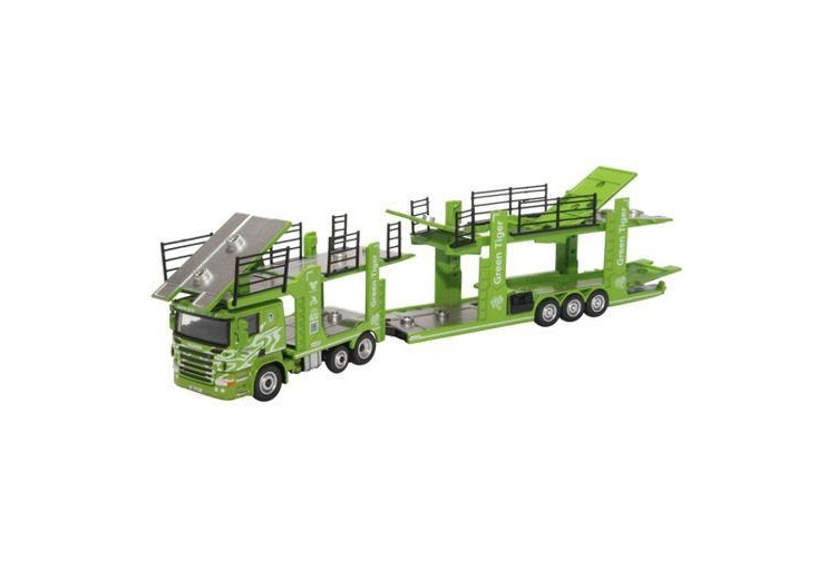 Oxford Diecast 76SCT004 Scania Car Transporter Green Tiger