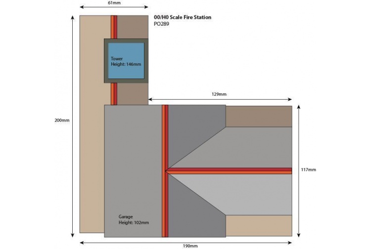 Metcalfe PO289 Fire Station Card Kit plan