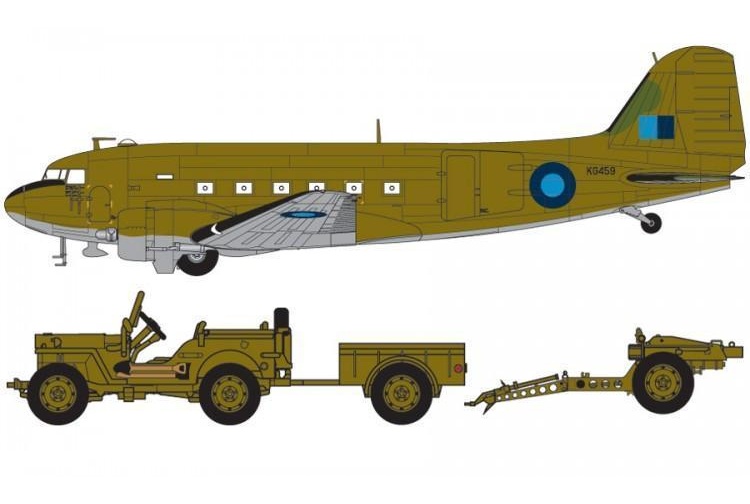 Airfix A09008 Douglas Dakota MKIII with Willys Jeep 1:72 Scale Plastic Kit v2