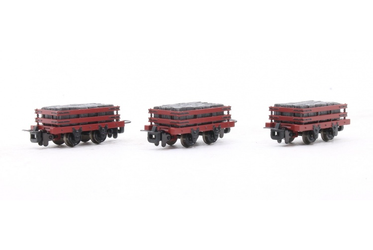 Bachmann Narrow Gauge 393-076 Slate Wagons Red With Slate Load