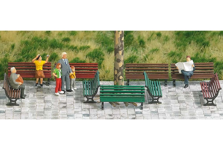 Busch 1149 OO Scale Park Benches (Pack of 12)