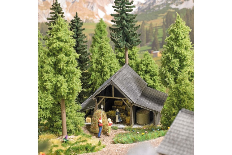 Busch 1382 Hay Shed HO/OO Gauge Plastic Kit Layout