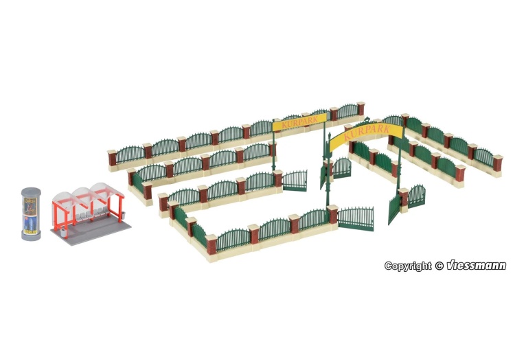 Kibri 38601 Fence For English Garden HO / OO Scale Plastic Kit contents