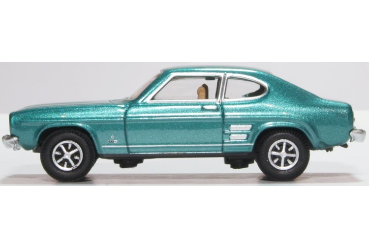 Oxford Diecast 76CP003 Ford Capri Mk1 Aquatic Jade Nearside