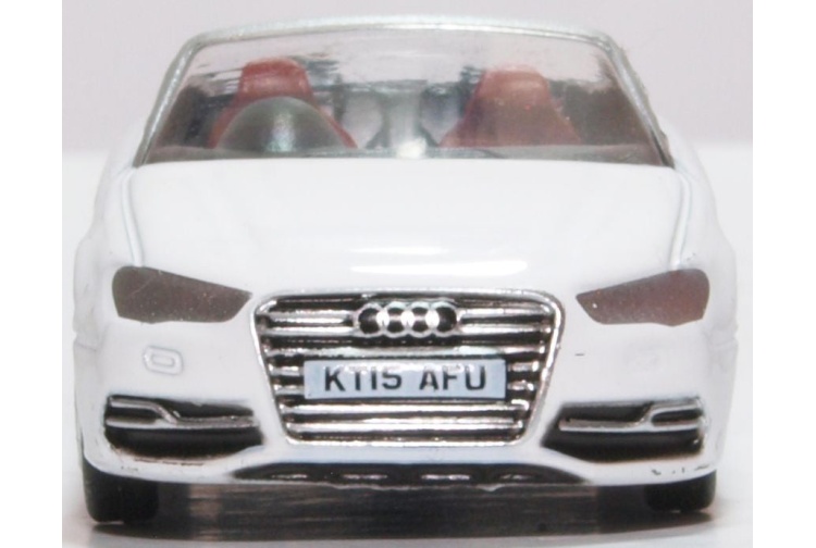 Oxford Diecast 76S3001 Audi S3 Cabriolet Glacier White Front