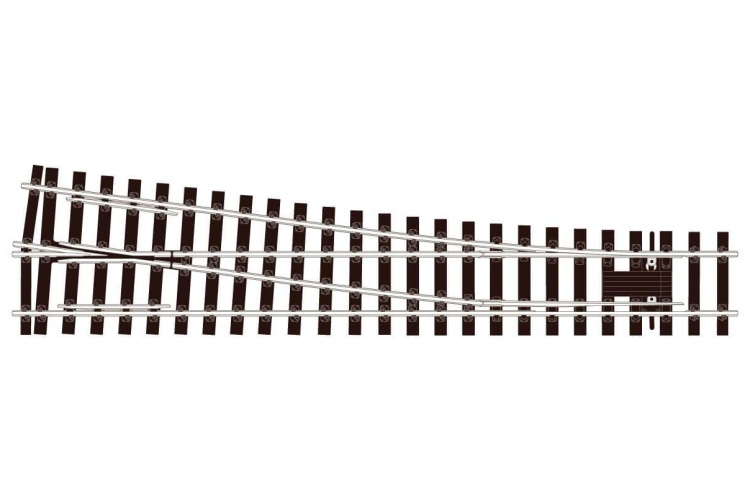 Peco SL-E791FB O Gauge Flat Bottom Turnout, Medium Radius, Right Hand