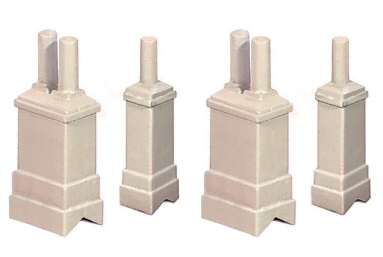 Ratio 307 N Scale Chimneys (Pack of 4) Plastic Kit