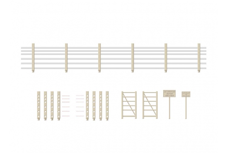 Ratio 419 Concrete Fence Posts, Gates and Signs Plastic Kit