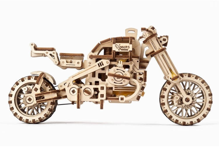 Ugears UG70137 Model Scrambler UGR-10 Motorbike With Sidecar Bike Right