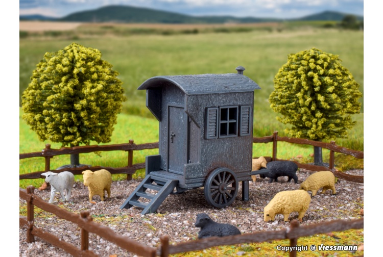 Vollmer 43742 Shepherds Carriage And Flock Of Sheep Example Layout